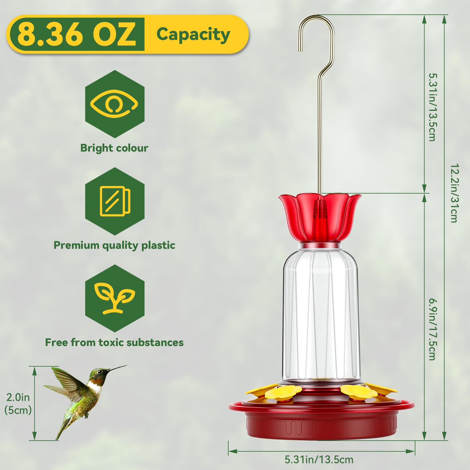 Penxua outdoor feeder adds color and charm to garden décor.