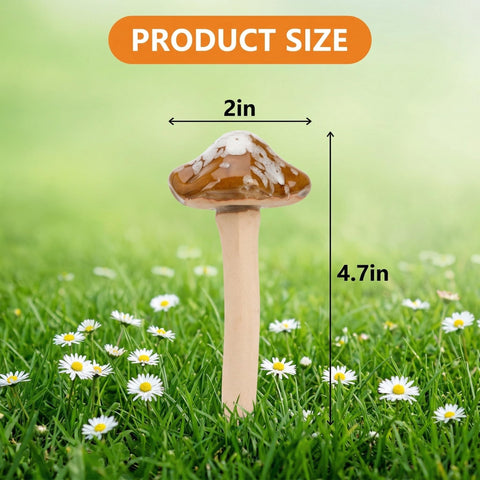 Peohud ceramic mushrooms, 4.7-inch height, glazed top add charming focal points.
