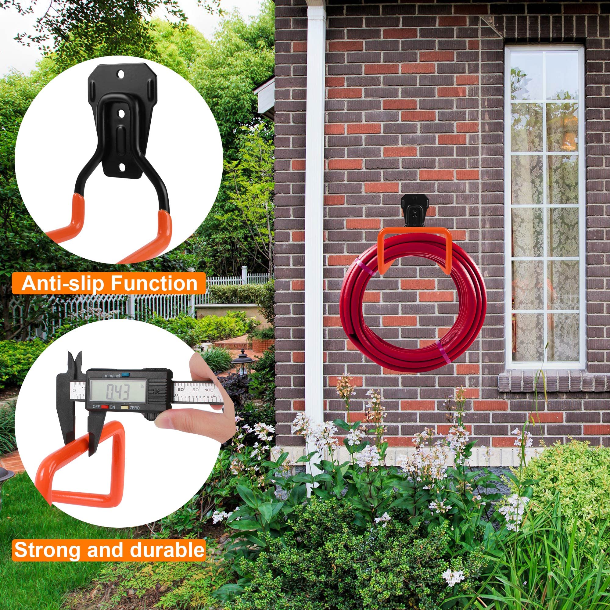 PeoMev hose holder dimensions 7.7 by 4.9 by 5.1 inches.