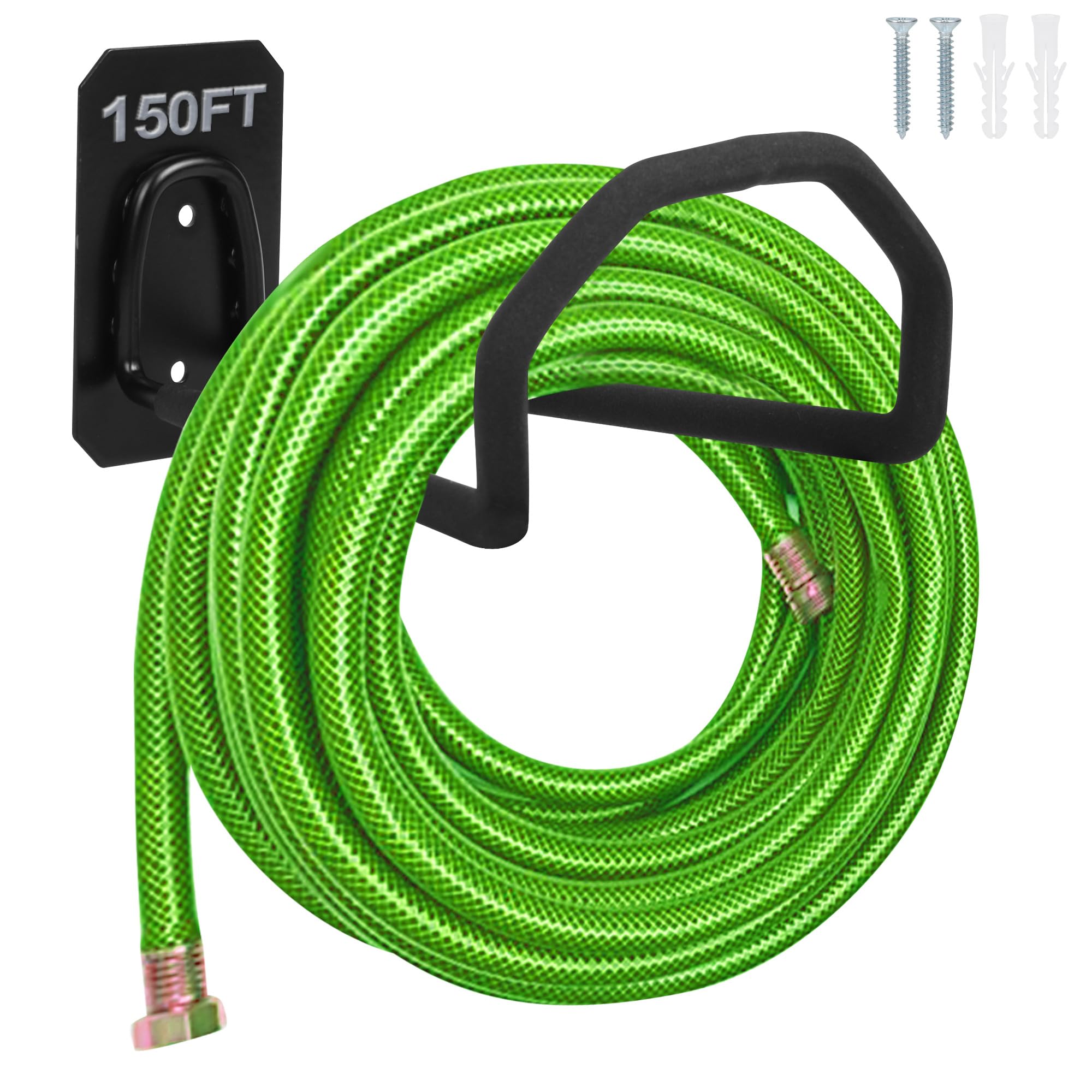 PeoMev garden hose holder wall mount—durable metal build for outdoor storage.