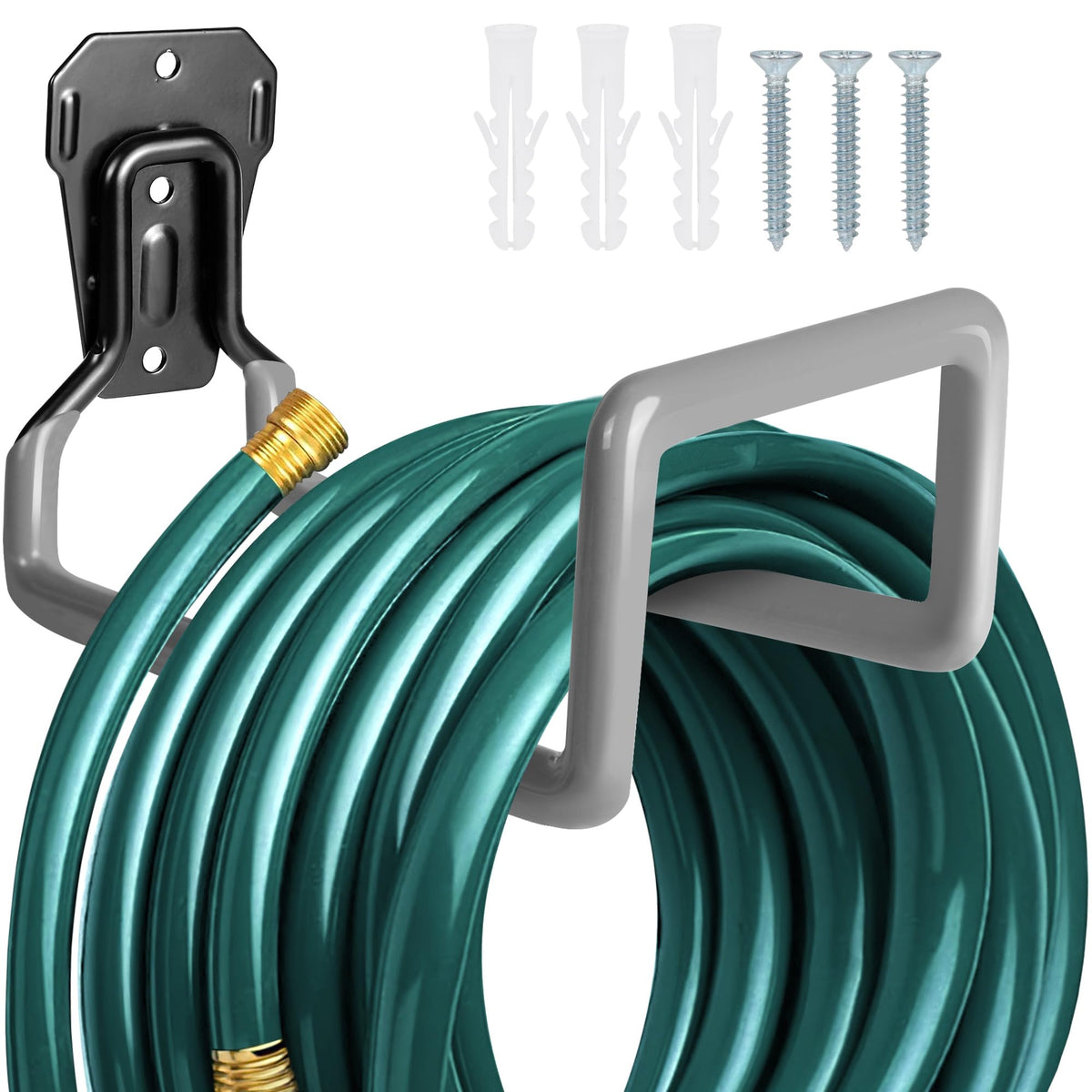 PeoMev garden hose holder wall mount keeps hose tidy and ready for outdoor use