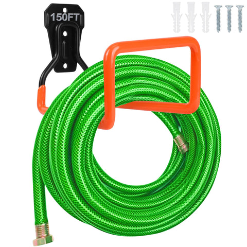 PeoMev garden hose holder on wall for organized outdoor storage.