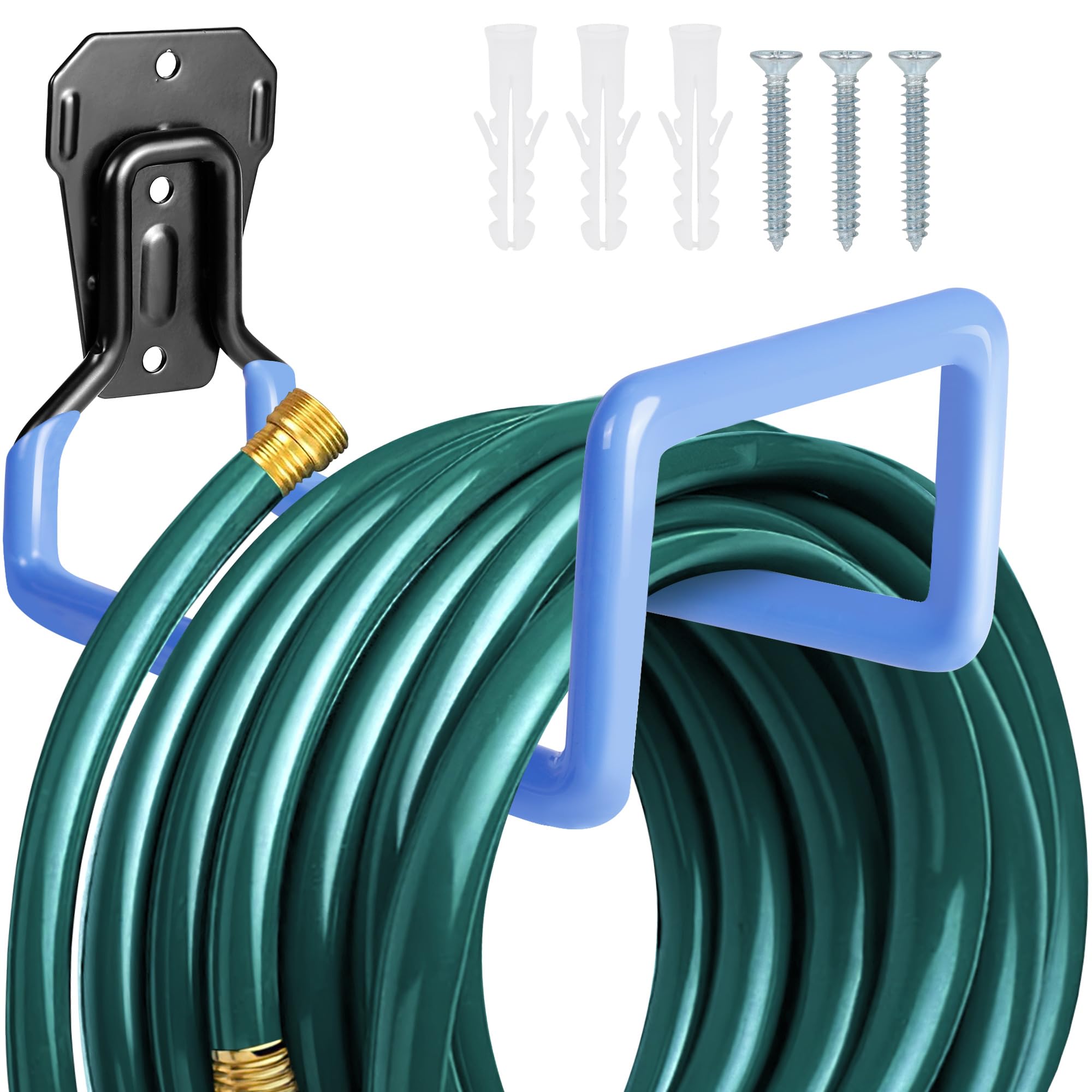 PeoMev hose hanger wall-mount closeup metal highlights rustproof finish and thickened steel