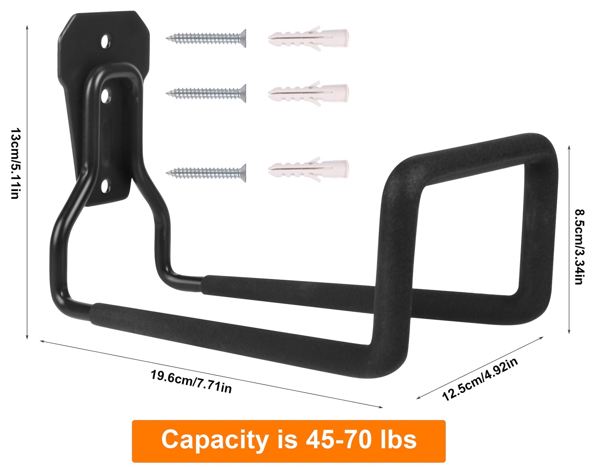 PeoMev hose holder packaging includes screws and drywall anchors