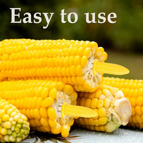 PEOUWNES durable plastic handles with stainless steel spikes offer long-lasting, reliable corn serving.