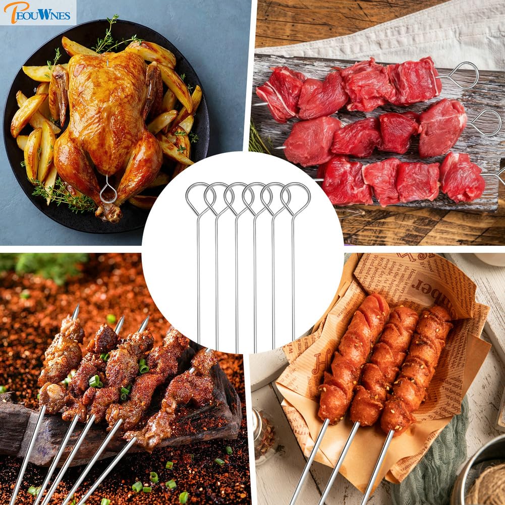 PEOUWNES easy-clean kebab skewers resist sticking for quick cleanup
