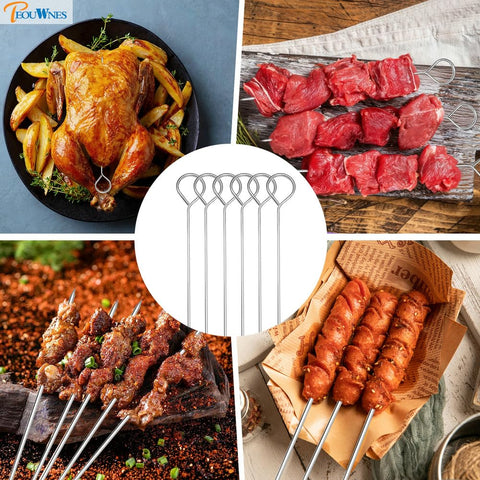 PEOUWNES easy-clean kebab skewers resist sticking for quick cleanup