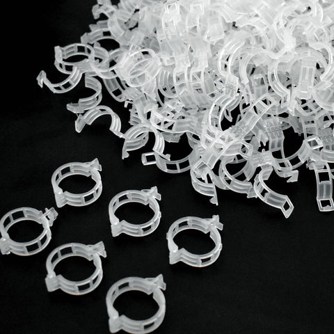 PEOUWNES 200-pack plant support clips for sturdy garden organization.