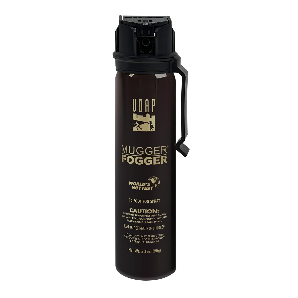 Pepper Power Mugger Fogger compact bottle for easy daily carry and quick access.