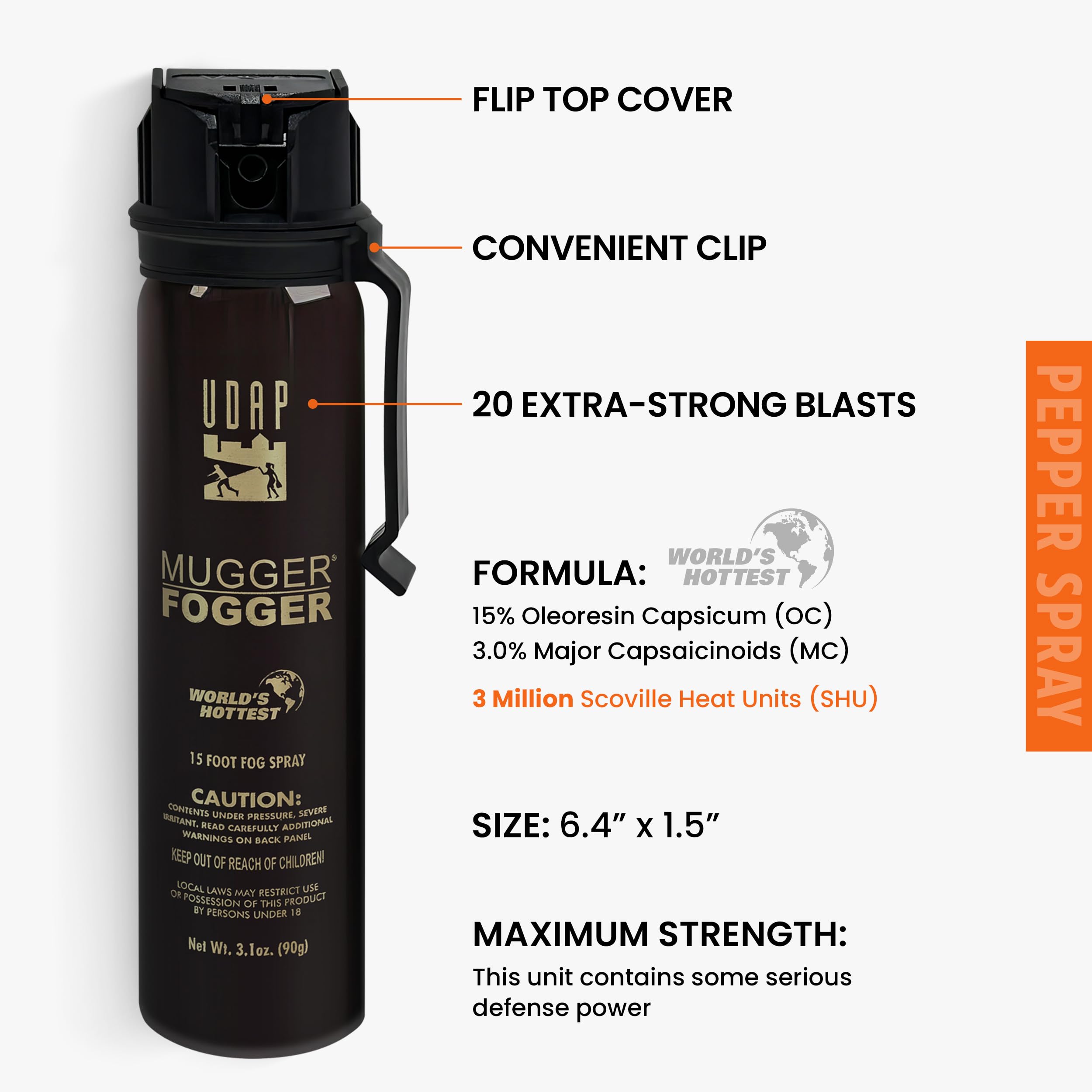 Pepper Power OC Spray dense fog shows wide-area coverage for self-defense.