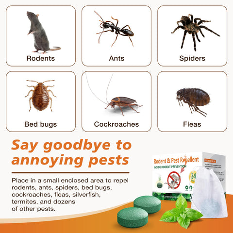 Peppermint Rodent Repellent pouch closeup emphasizes a strong scent for deterrence.