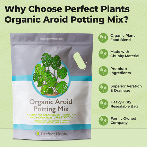 Perfect Plants Aroid Potting Mix coconut coir helps bind the mix for lasting structure.