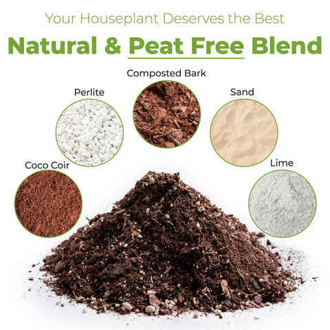 Perfect Plants balanced potting mix ingredients, an all-natural base for thriving plants.