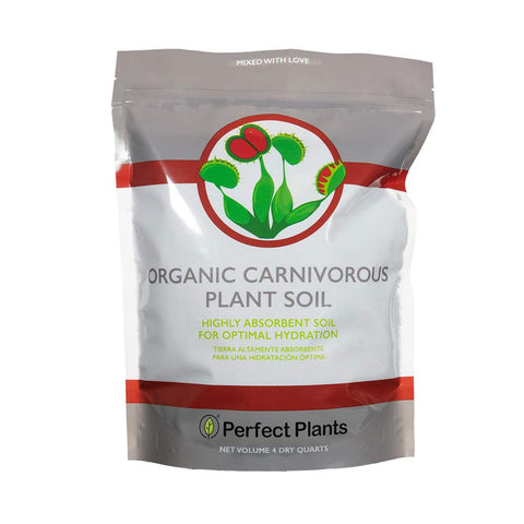 Perfect Plants Carnivorous Soil 4qt bag provides steady moisture for thriving Venus Flytraps.