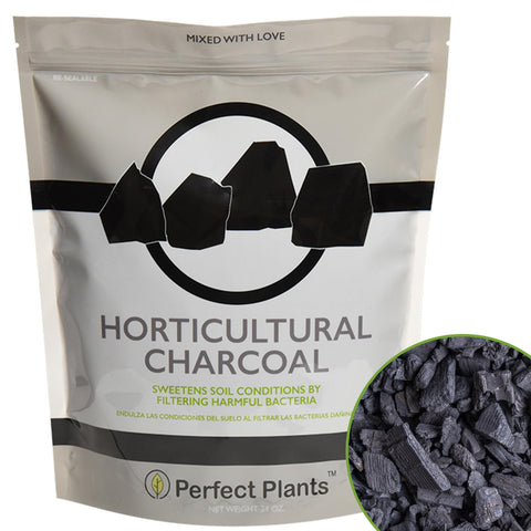 PERFECT PLANTS Horticultural Charcoal bottle with porous granules for drainage support.