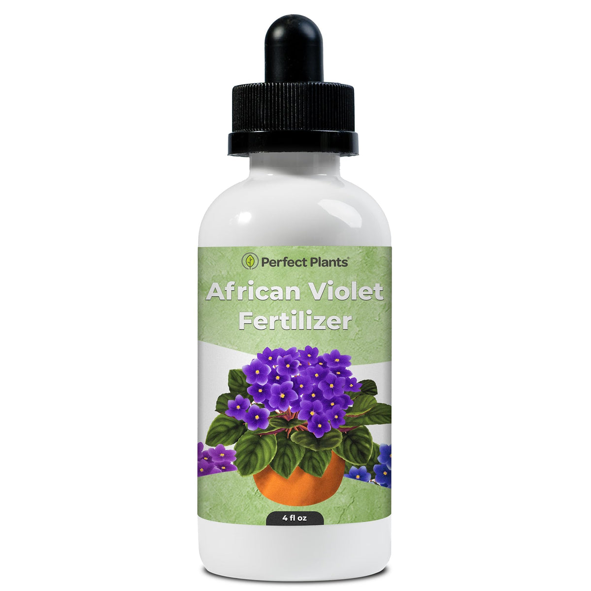 Perfect Plants Liquid African Violet Food Drops bottle ready to nourish violets.