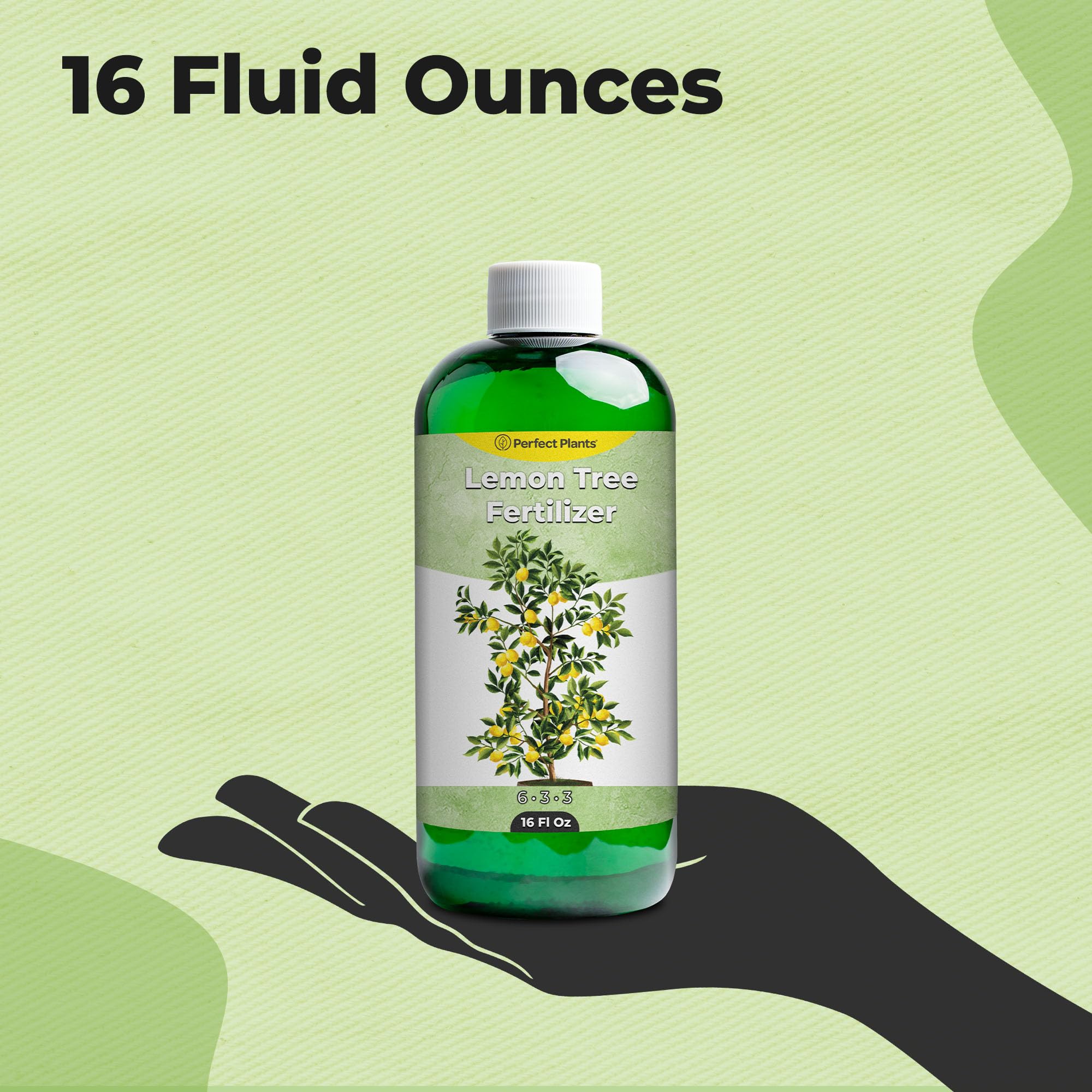 PERFECT PLANTS Liquid Lemon Tree Fertilizer being mixed with water for easy root nourishment.