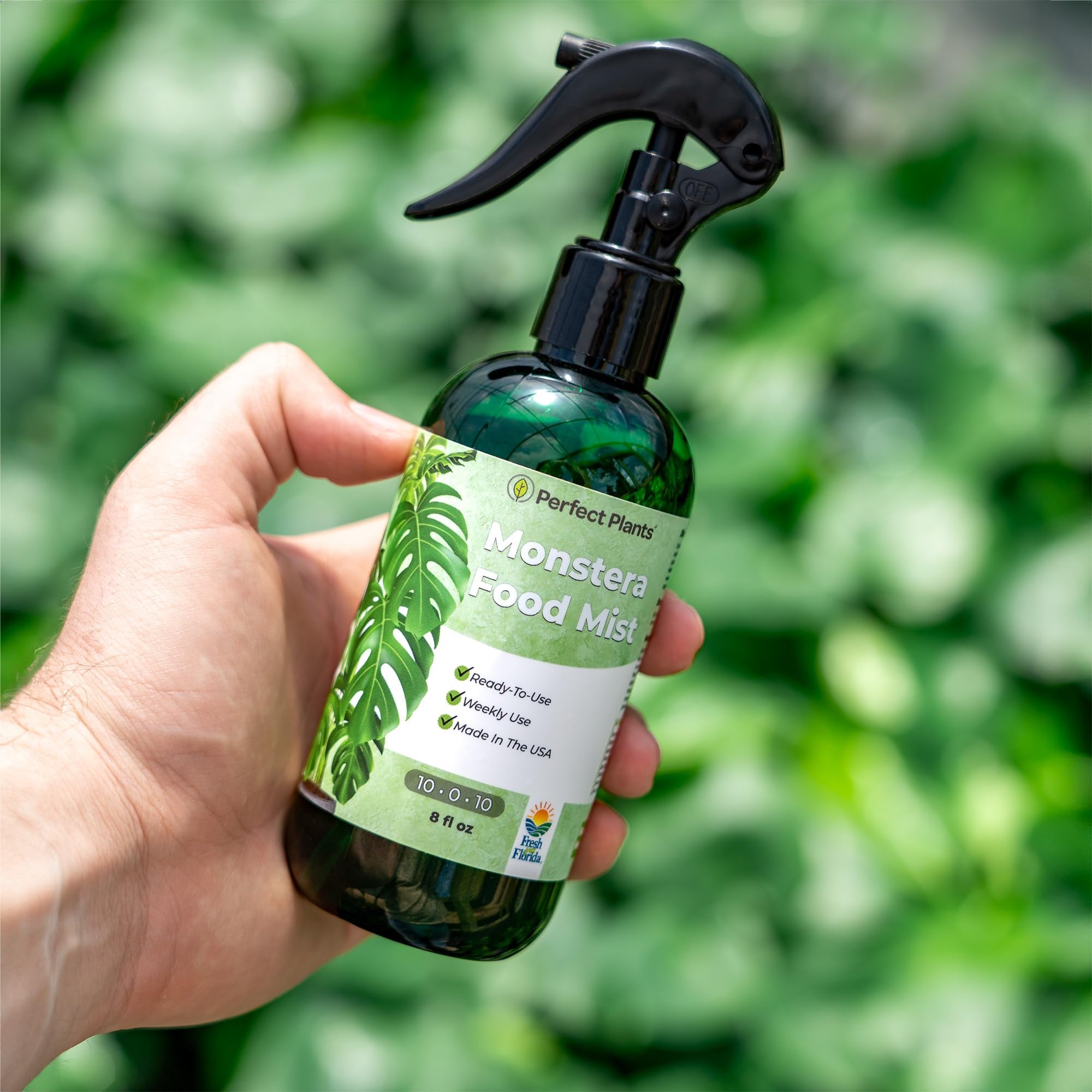 Perfect Plants Monstera Foliar Food Spray with on off safety switch for safe use