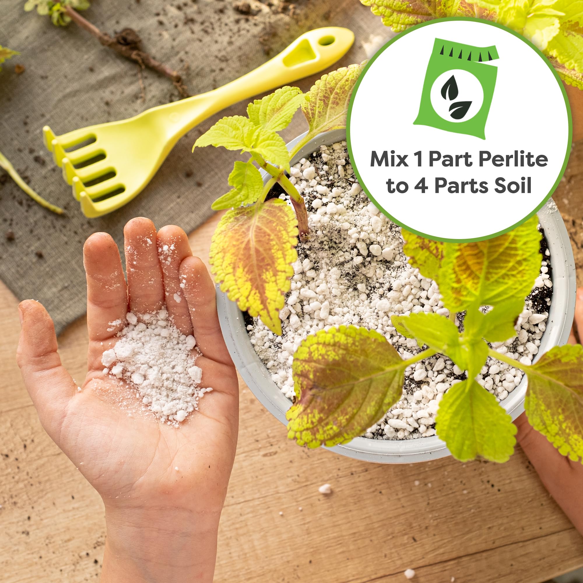 PERFECT PLANTS Organic Perlite is lightweight and non-decomposing, helping soil stay airy.