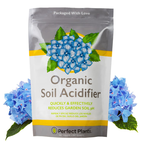 PERFECT PLANTS Organic Soil Acidifier bag balances soil pH for healthier crops.