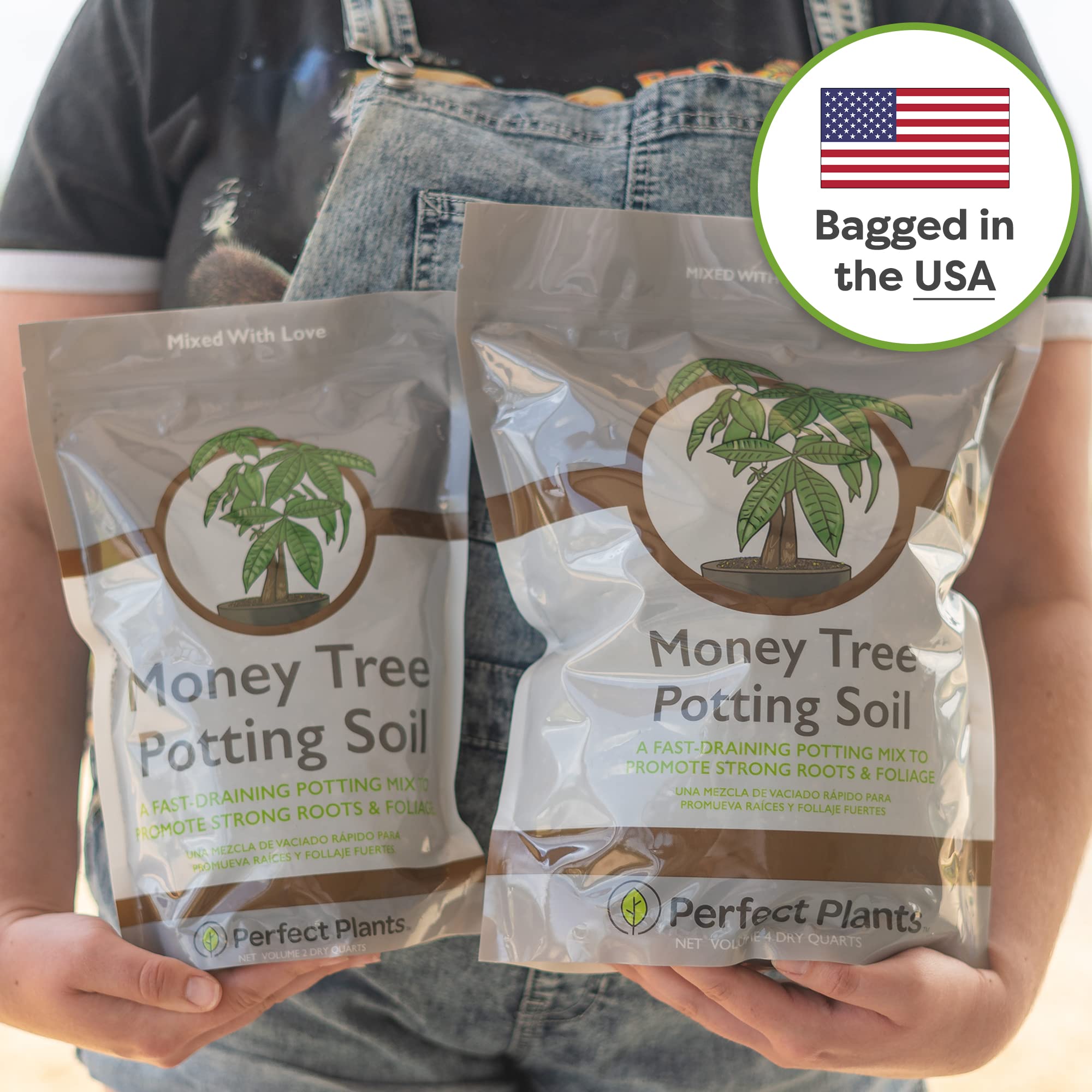 PERFECT PLANTS Resealable 2qt bag keeps soil fresh between uses.