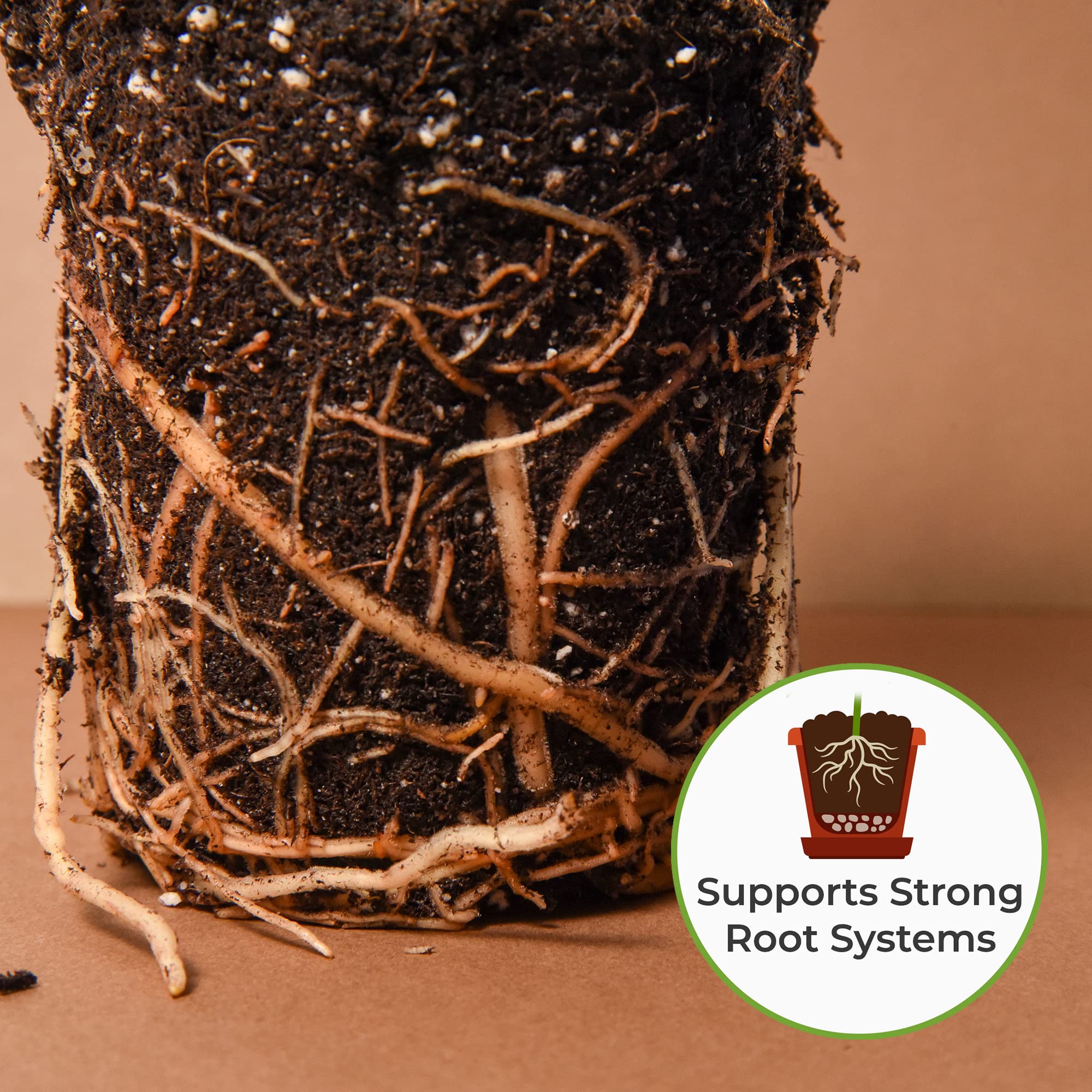 PERFECT PLANTS Resealable 8qt bag makes repotting quick and tidy.