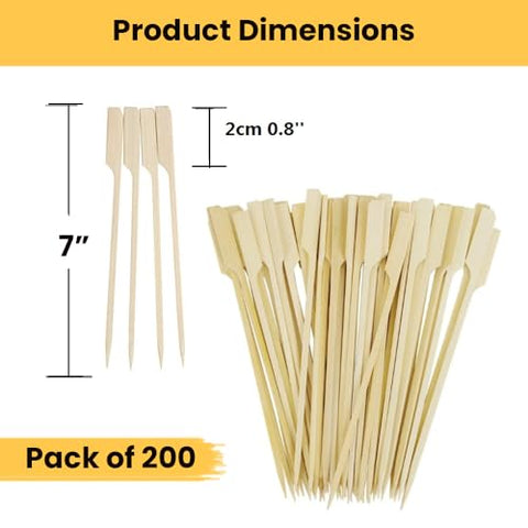 Perfect Stix bamboo picks 7-inch closeup showing sturdy, eco-friendly skewers.