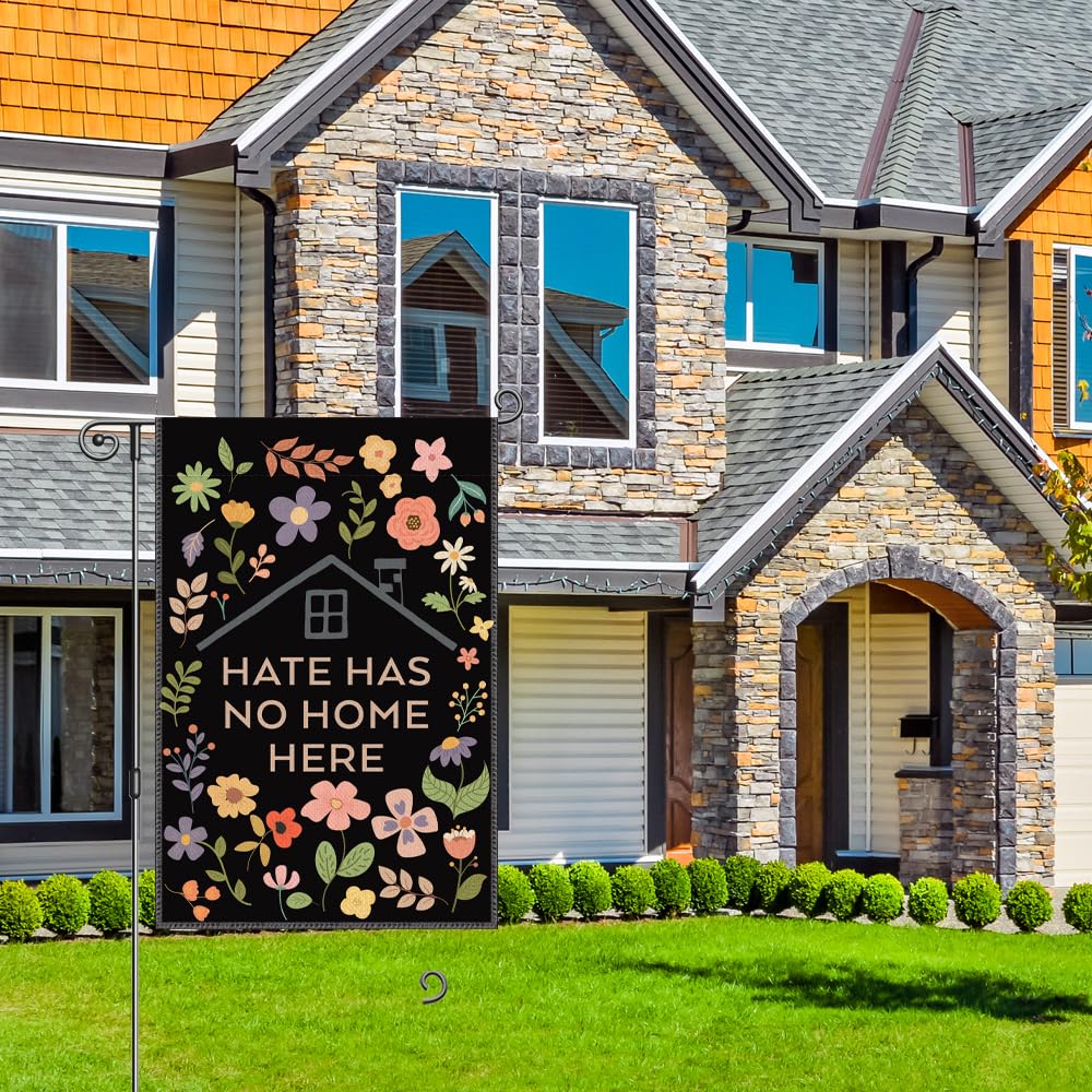 Perfectinsoy community progress welcome flag graces garden signaling hospitality and togetherness