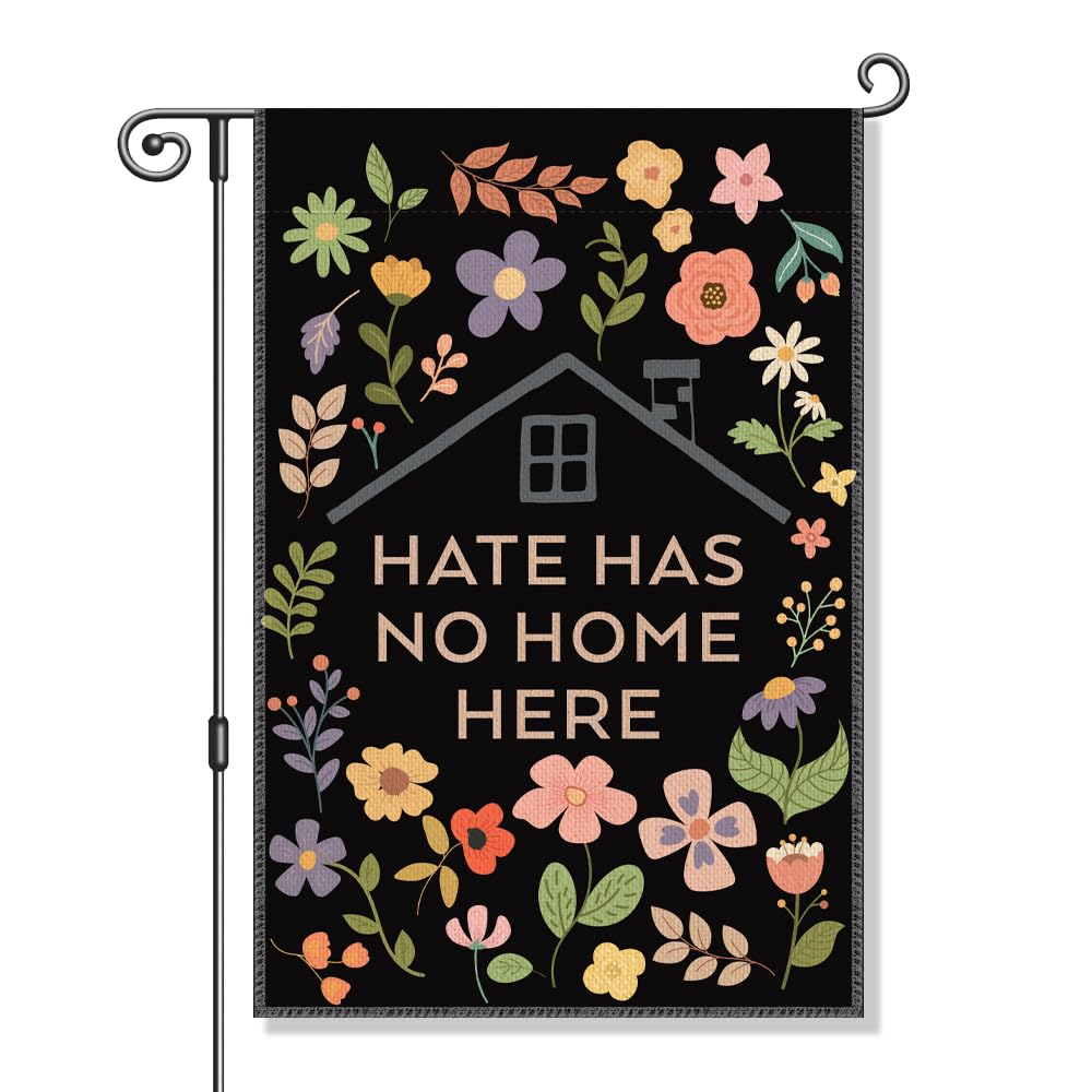 Perfectinsoy hate has no home here flag design fluttering in sunlight to welcome guests and spark inclusion