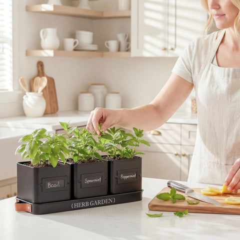 PERFNIQUE novice-friendly herb garden makes growing basil simple