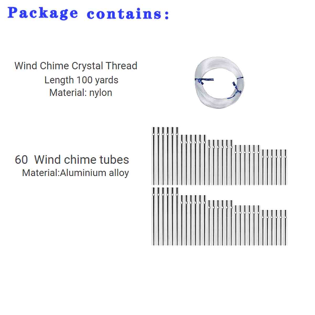 Perfsign wind chime lengths kit shows twelve tubes per length for custom tones