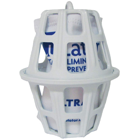 Periodic Products CuLator Ultra 4.0 in the pump basket reduces pool metal staining and simplifies maintenance