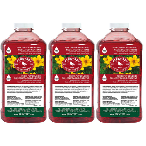 Perky-Pet 238 red nectar bottle for quick, easy hummingbird feeding.