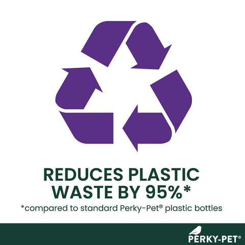 Perky-Pet aluminum can 64-oz, recyclable design