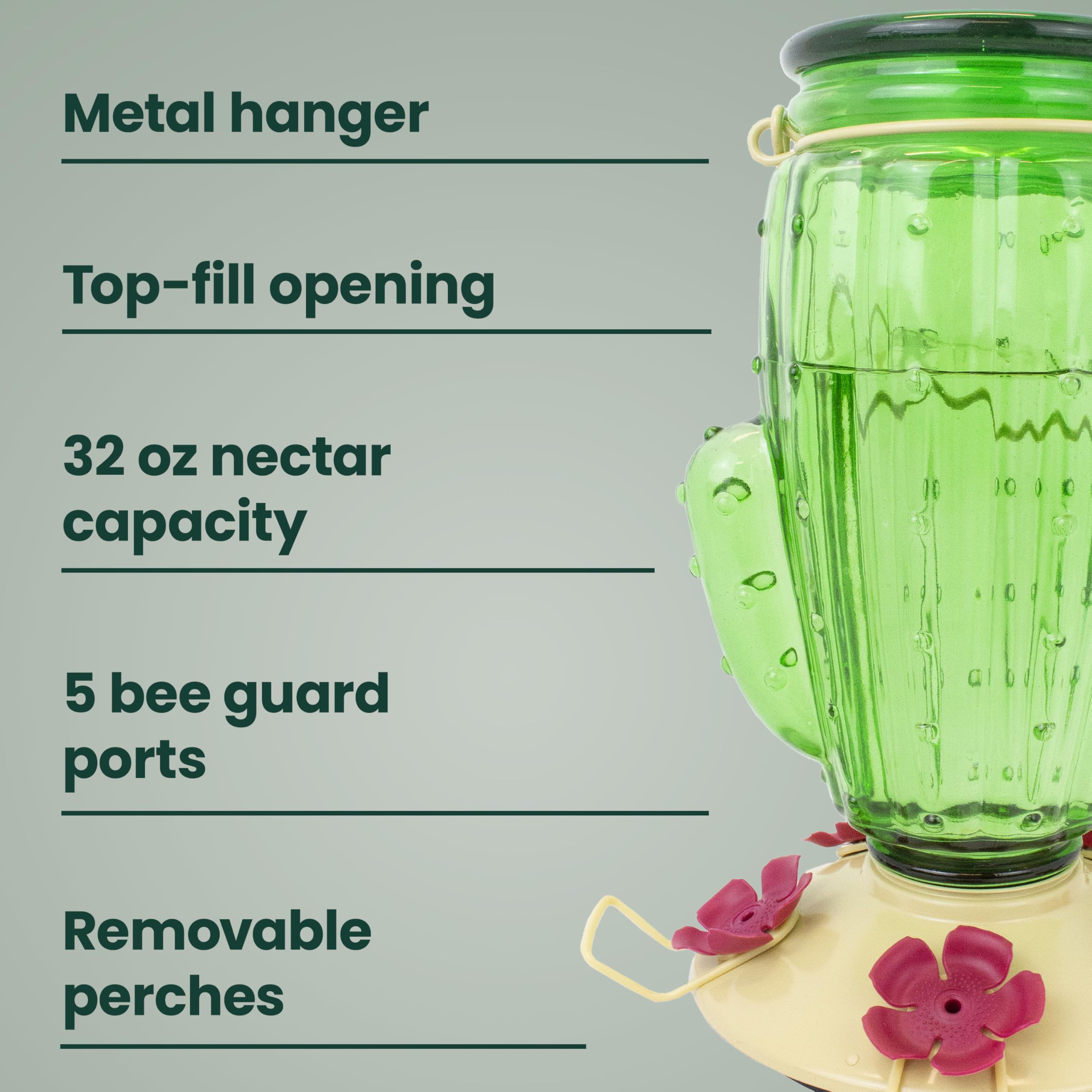Perky-Pet Bee-Guard Port design keeps nectar bee-free