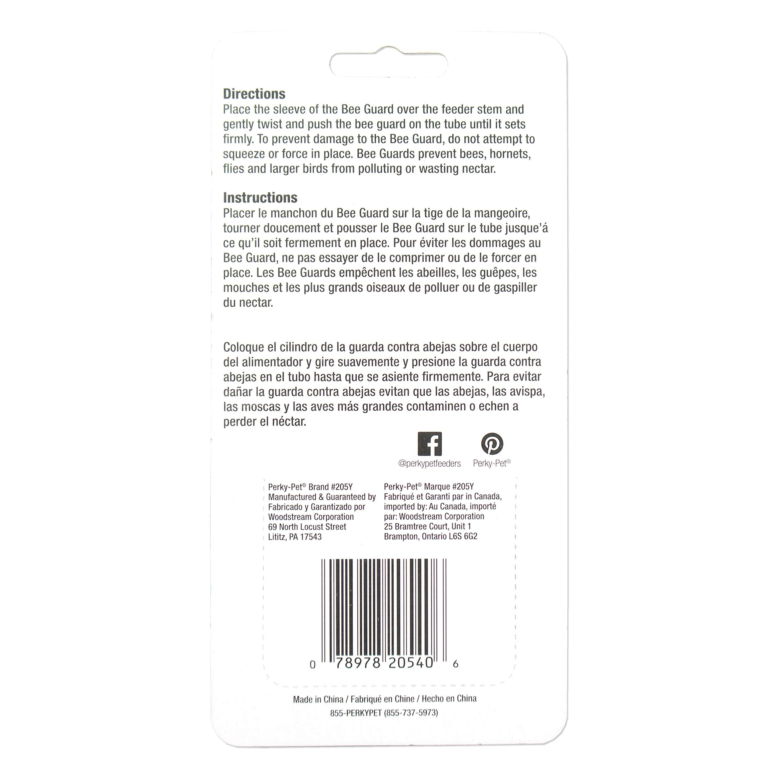 Four yellow bee guards included for easy replacement and ongoing protection