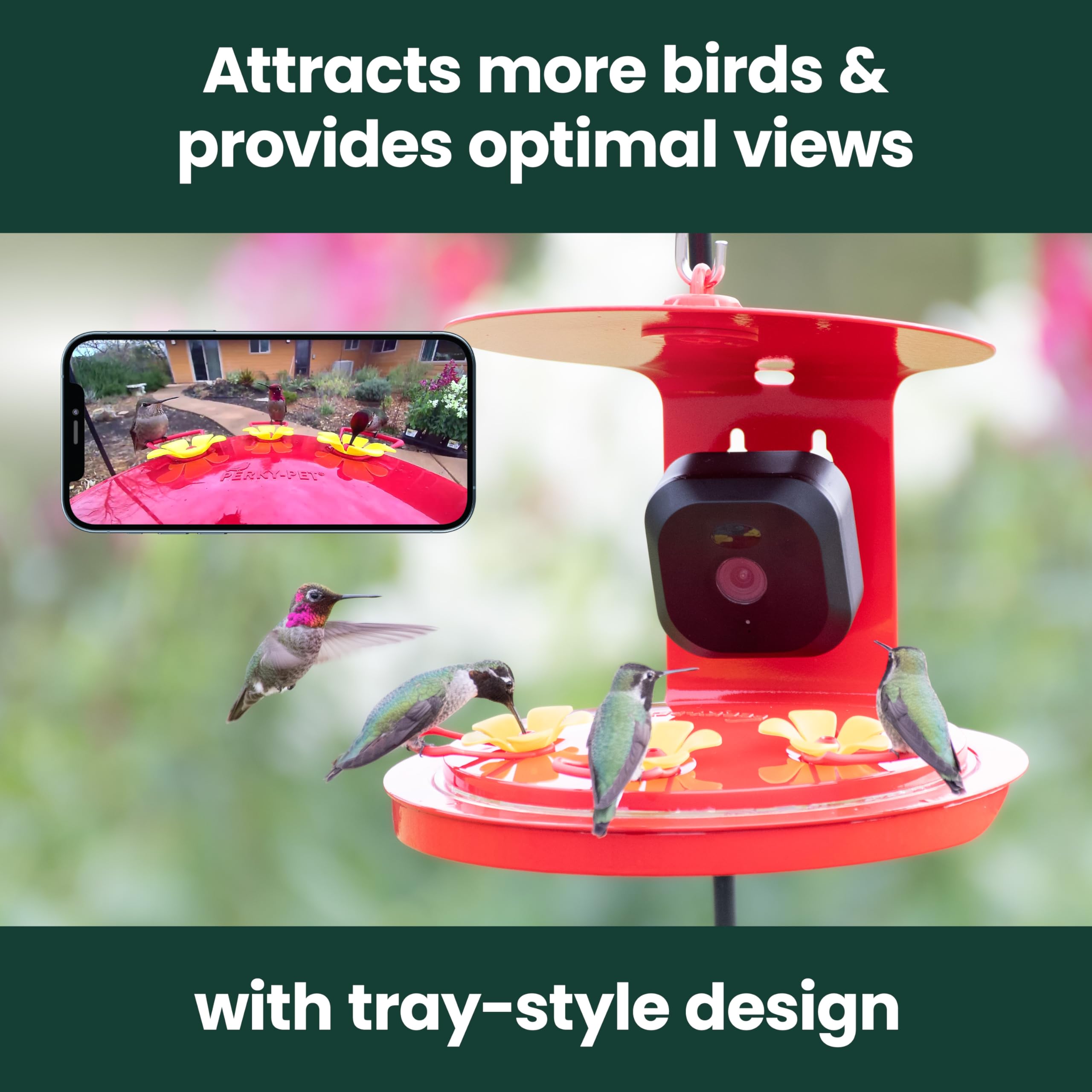 Perky-Pet Bee-proof ports with ant moat protect nectar