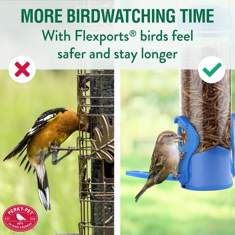 Clear reservoir lets you monitor mealworm levels at a glance