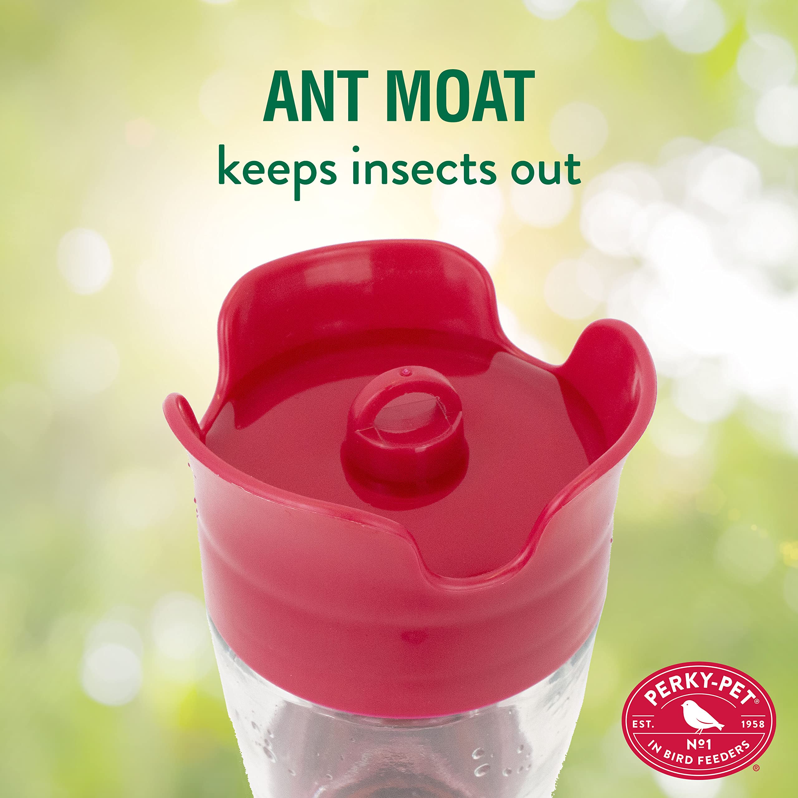Wide-mouth bottle design minimizes spills during refilling.