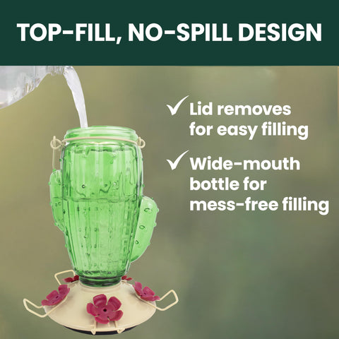 Perky-Pet Five-Port Hummingbird Feeder supports multiple birds at once