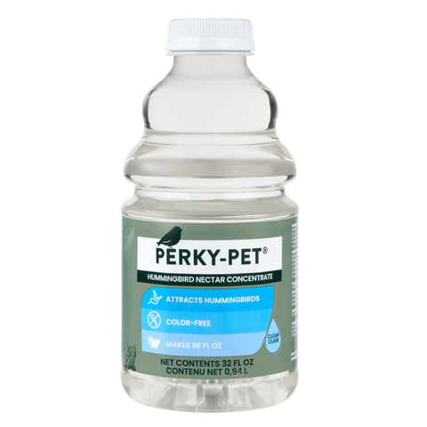 Perky-Pet 32 oz nectar concentrate bottle ready for quick nectar prep