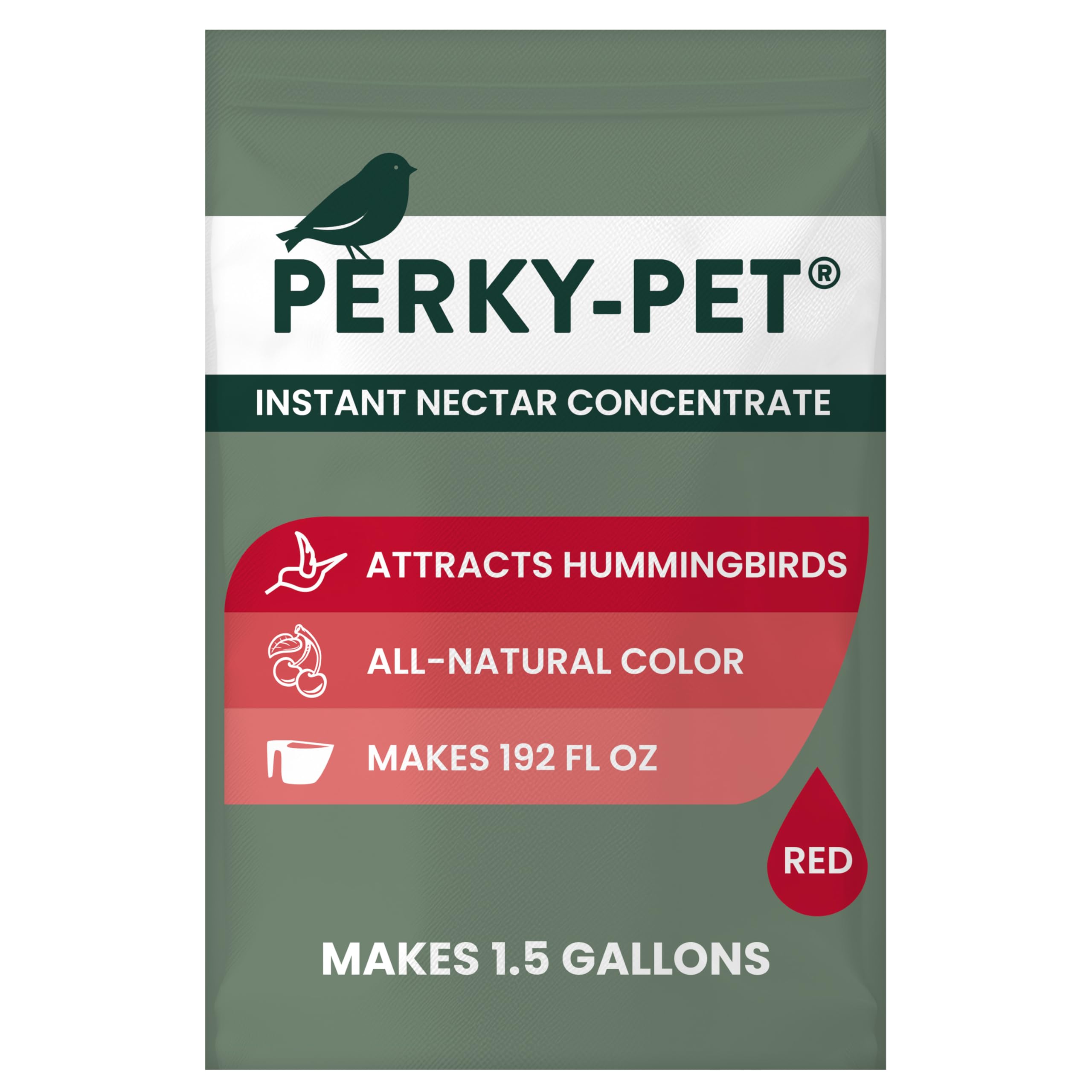 Perky-Pet hummingbird nectar powder in a 2 lb bag ready to mix for easy backyard feeding.