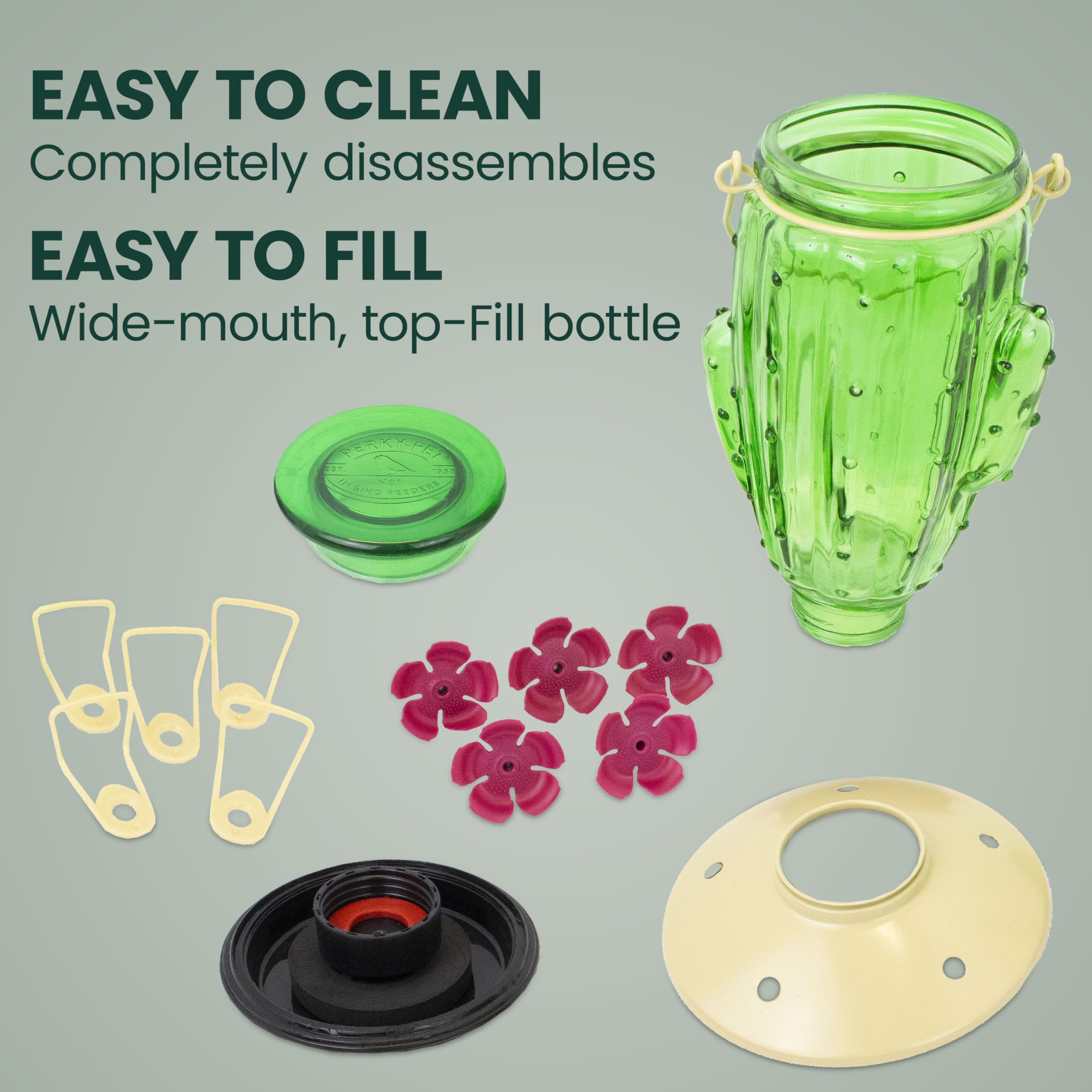 Perky-Pet Leak-Proof Gasket seals base to prevent leaks