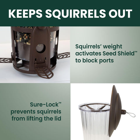 Perky-Pet Squirrel-Be-Gone Max metal frame resists chewing