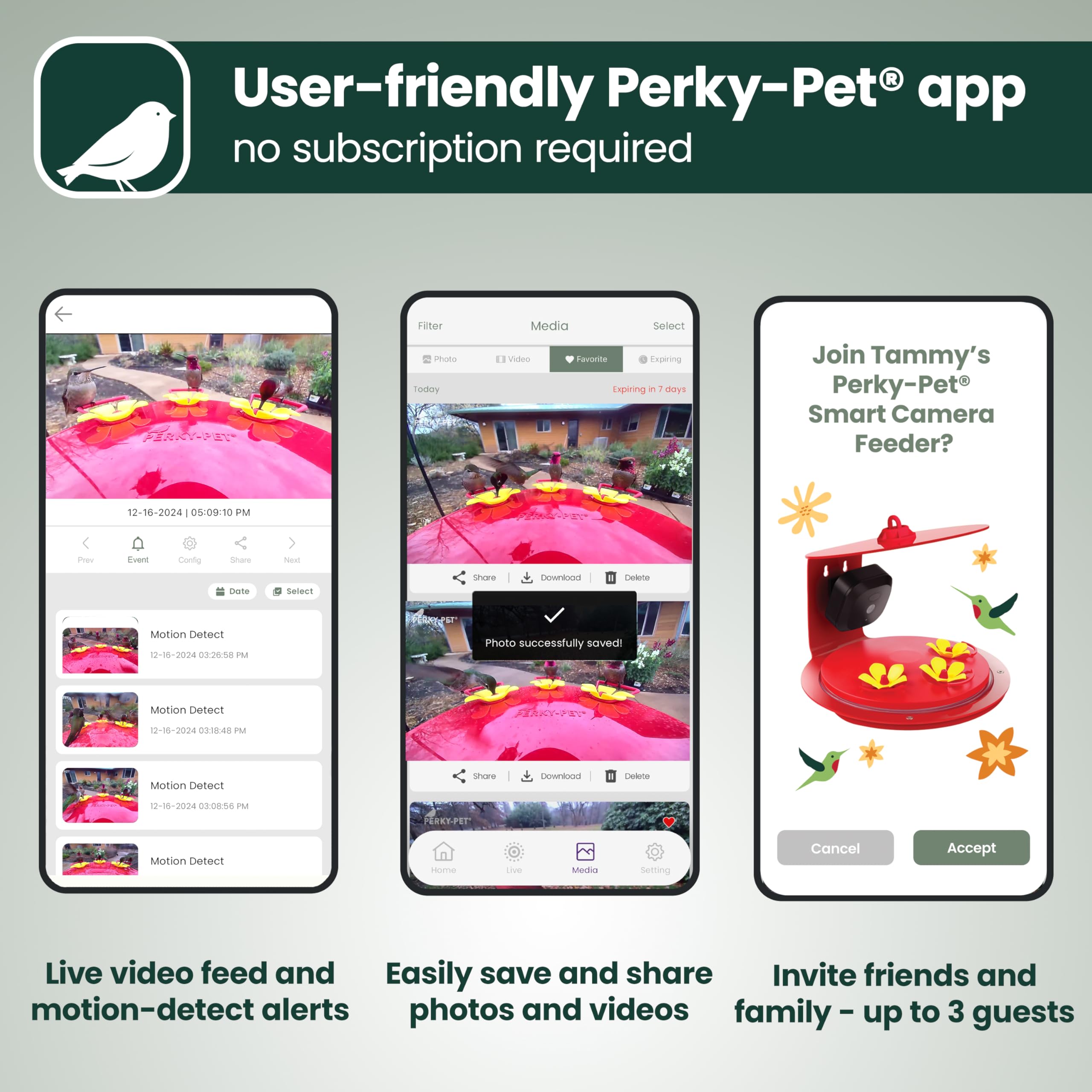 Perky-Pet Wi-Fi app provides live view and media access