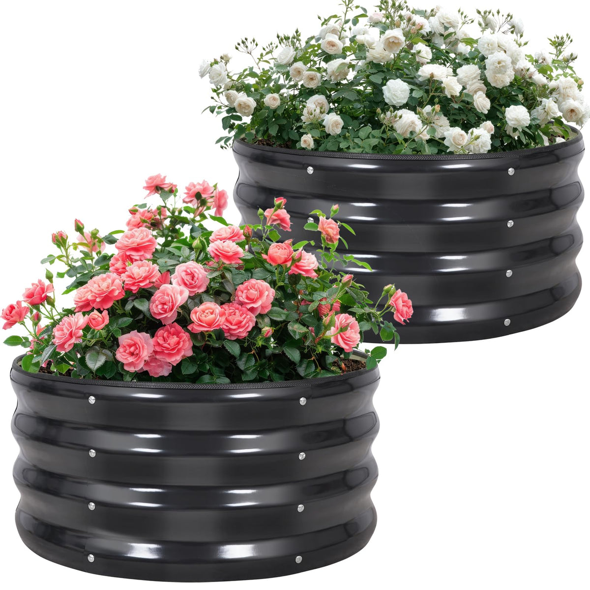 Permade galvanized raised bed 24-round with a durable frame for outdoor gardening.