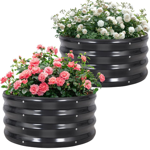 Permade galvanized raised bed 24-round with a durable frame for outdoor gardening.