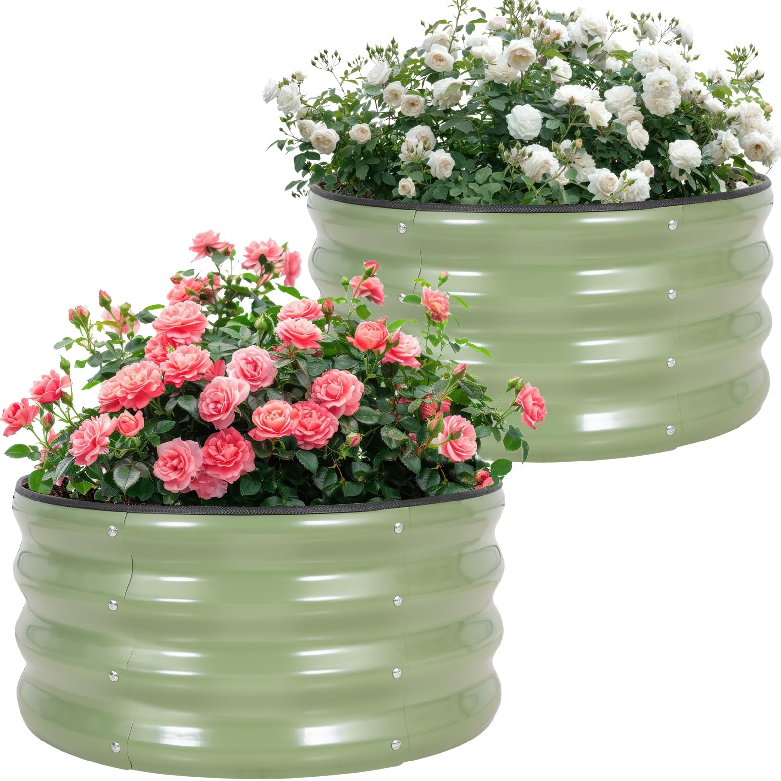 Permade galvanized raised bed in green for durable outdoor gardening.