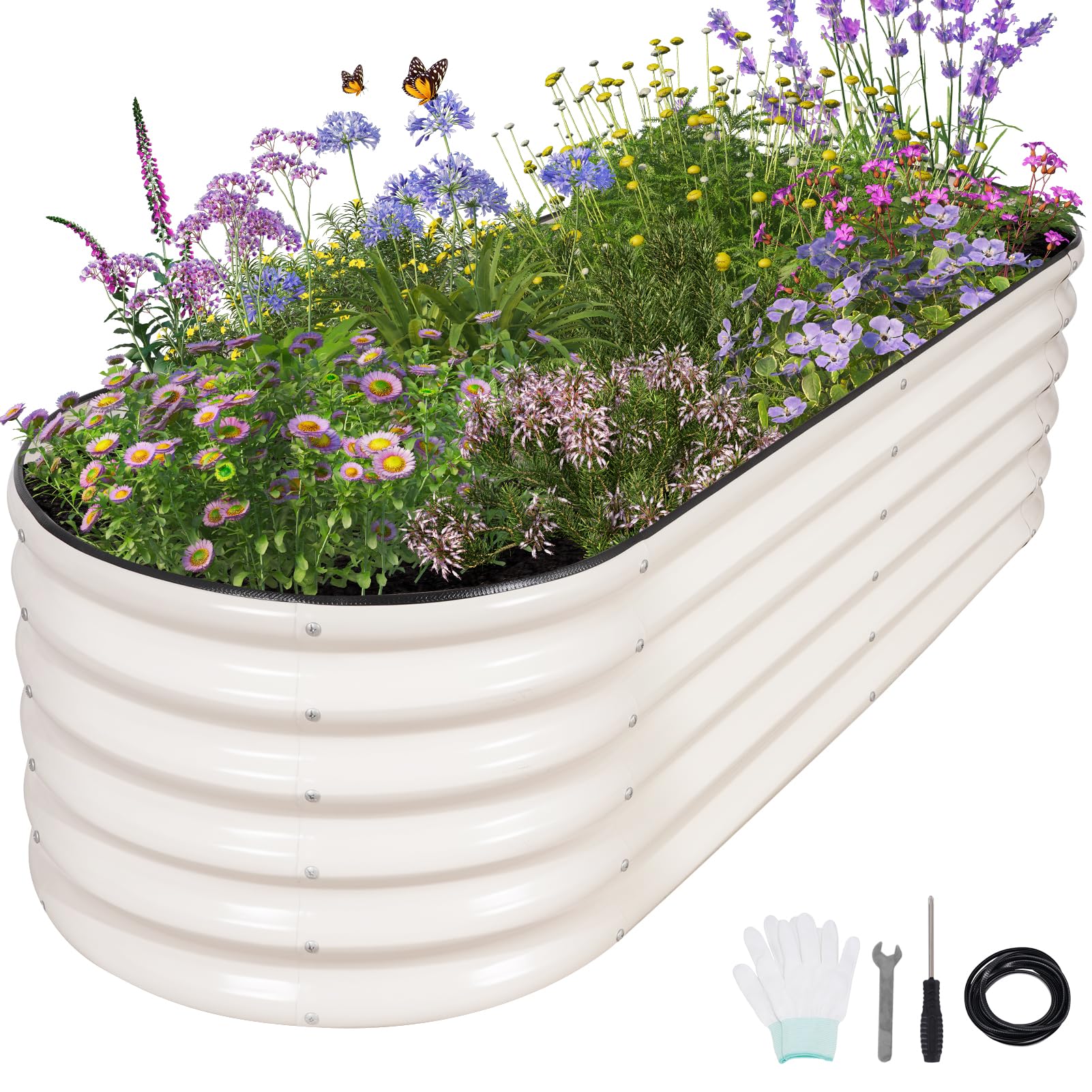 Permade galvanized raised bed with oval design for durable outdoor gardening
