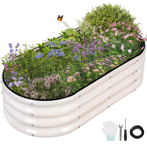 Permade galvanized raised garden bed 4x2x1ft, front view, ideal for vegetable gardening.